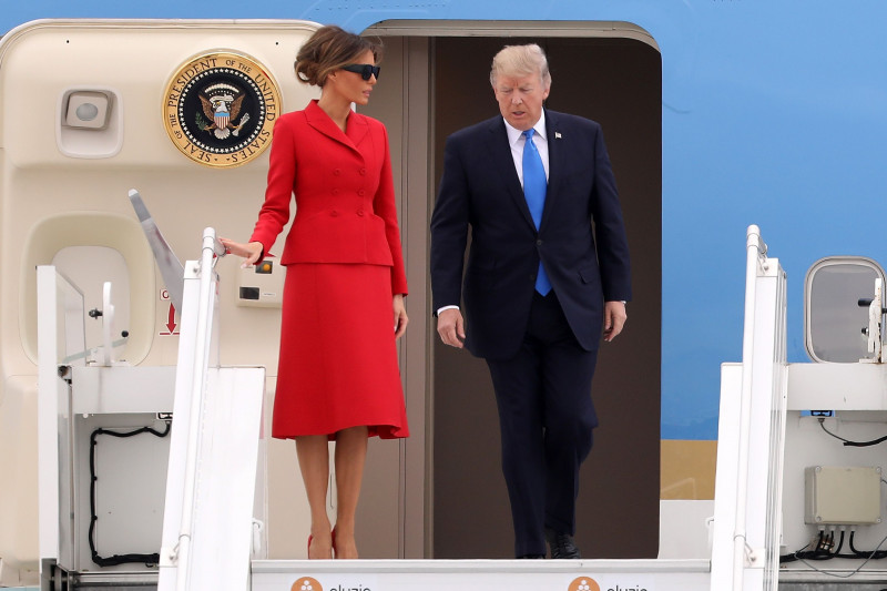 U.S. President Donald Trump Arrives At Orly Airport