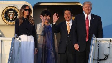 President Trump Arrives In West Palm Beach With Japanese Prime Minister Shinzo Abe For Weekend At Mar-a-Lago
