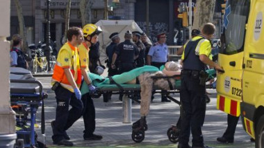A van crashes into pedestrians in Barcelona, Spain - 17 Aug 2017