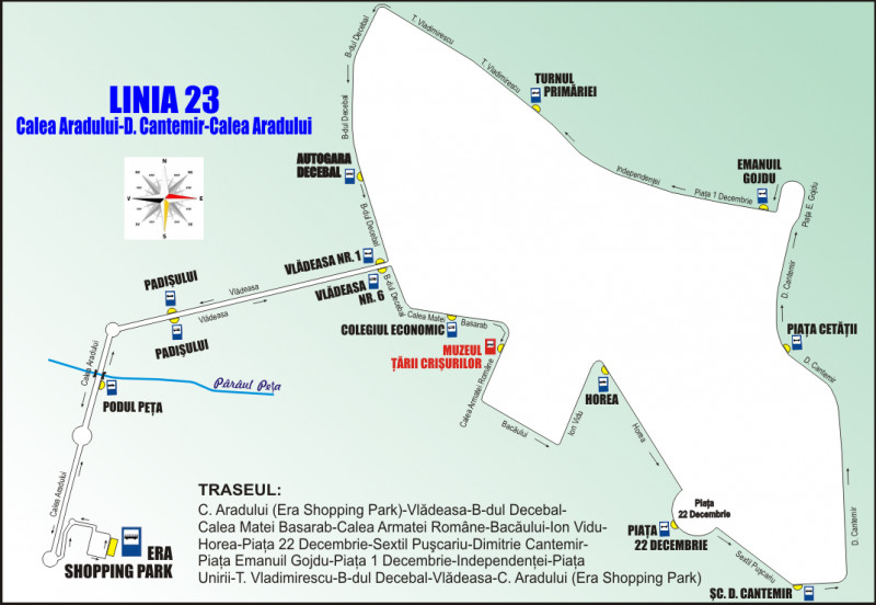 23 Schita traseu Linia 23 pe Ion Vidu