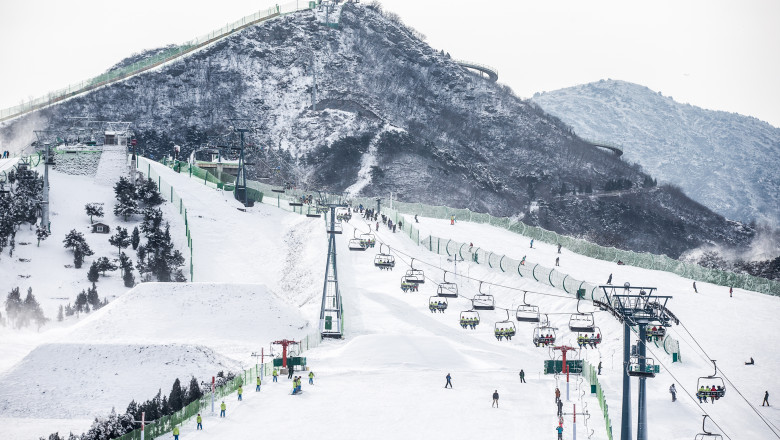 New Ski Resort Attracts Tourists After Heavy Snow In Beijing