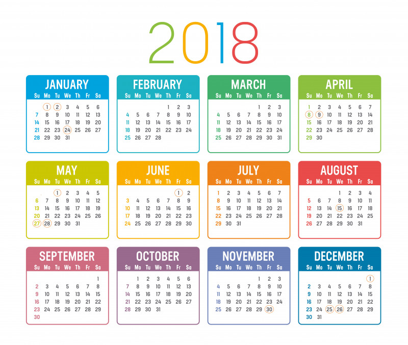 calendar zile libere 2018