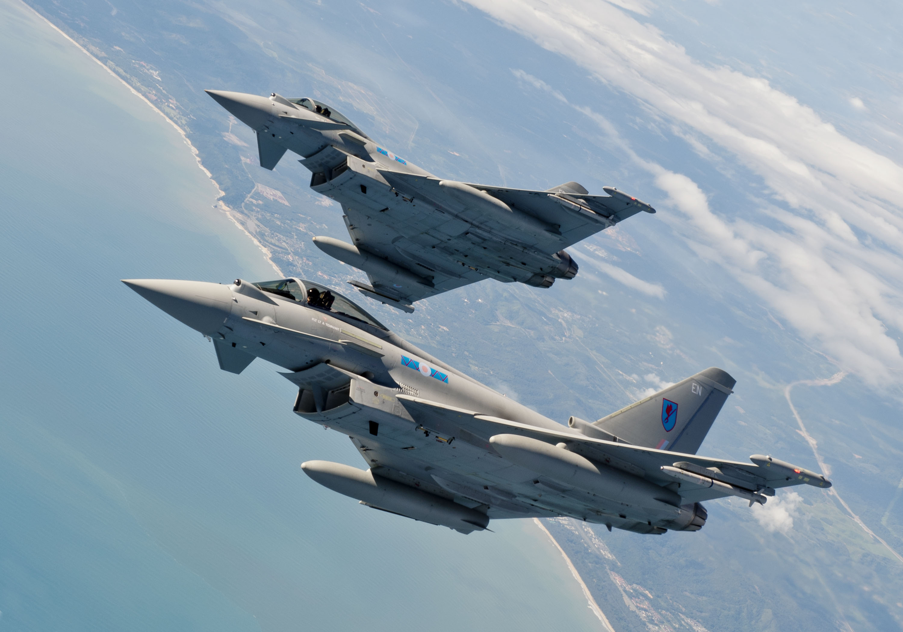 Avioane Eurofighter au fost ridicate în aer de la Baza Mihail Kogălniceanu din cauza unui grup de drone detectate deasupra Mării Negre