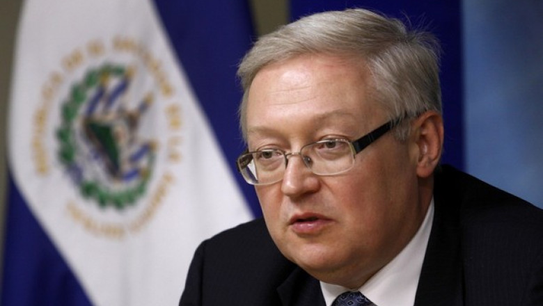 Russia's Deputy Foreign Minister Sergey Riabkov speaks during his visit to San Salvador