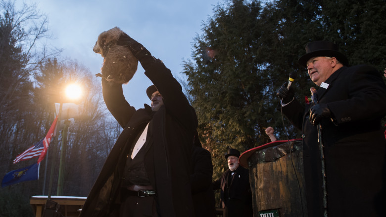 Annual Winter Tradition Of Groundhog Day Celebrated In Punxsutawney, Pennsylvania