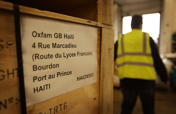 Aid Bound For Haiti Is Prepared At The Oxfam Warehouse