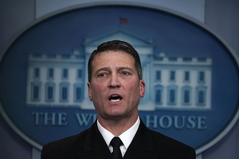Navy Rear Adm. Dr. Ronny Jackson Speaks To Media During White House Press Briefing On President's Recent Medical Exam