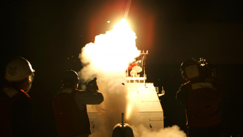 Cruise Missile Launches Off USS San Jacinto