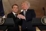 President Trump And French President Macron Hold Joint News Conference In East Room