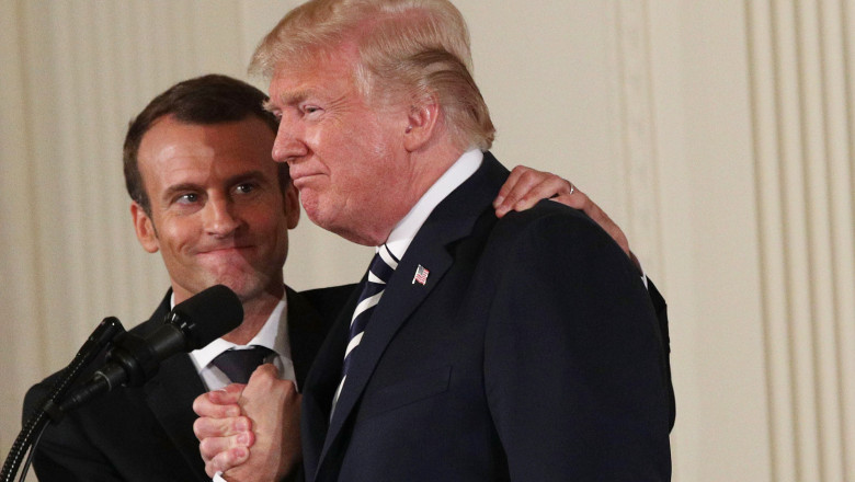Emmanuel Macron și Donald Trump.