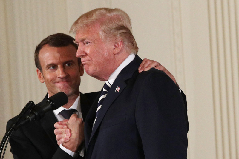 President Trump And French President Macron Hold Joint News Conference In East Room