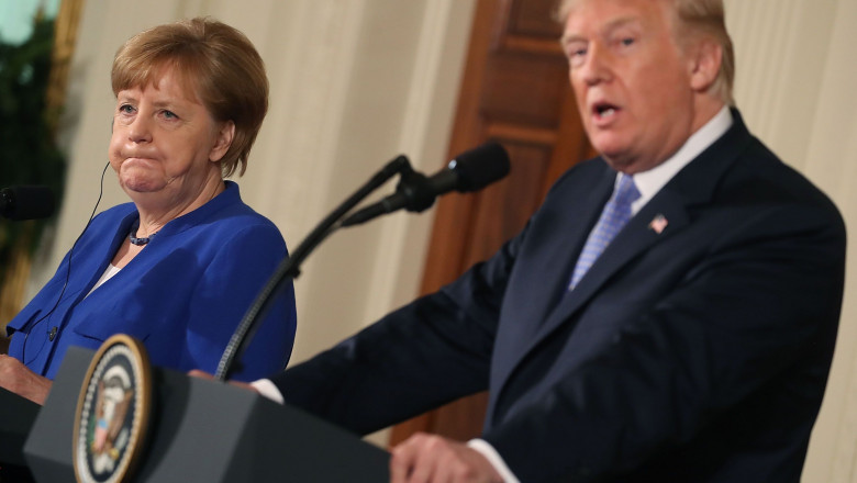 Conferință de presă comună a președintelui Trump și cancelarului german Angela Merkel