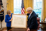 President Trump And German Chancellor Angela Merkel Hold Joint News Conference In East Room Of White House