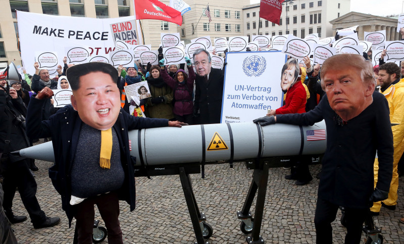 Activists Protest U.S.-North Korean Nuclear Tensions