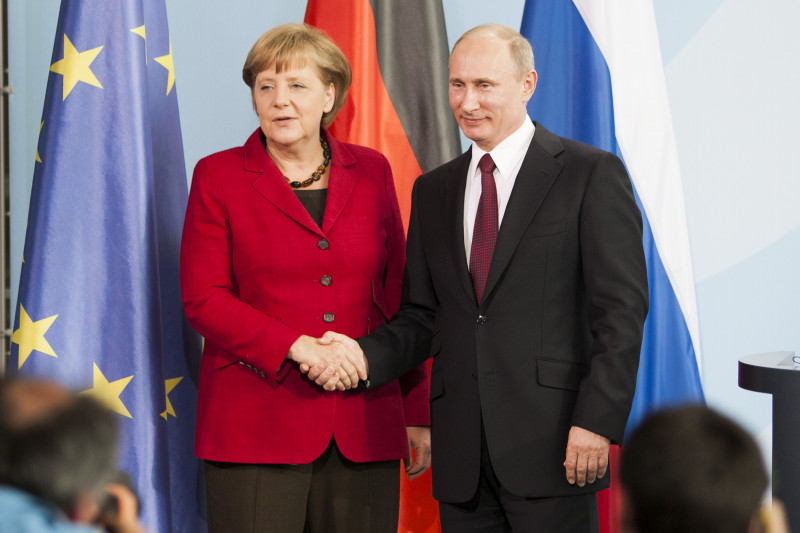 Putin Meets With Merkel In Berlin