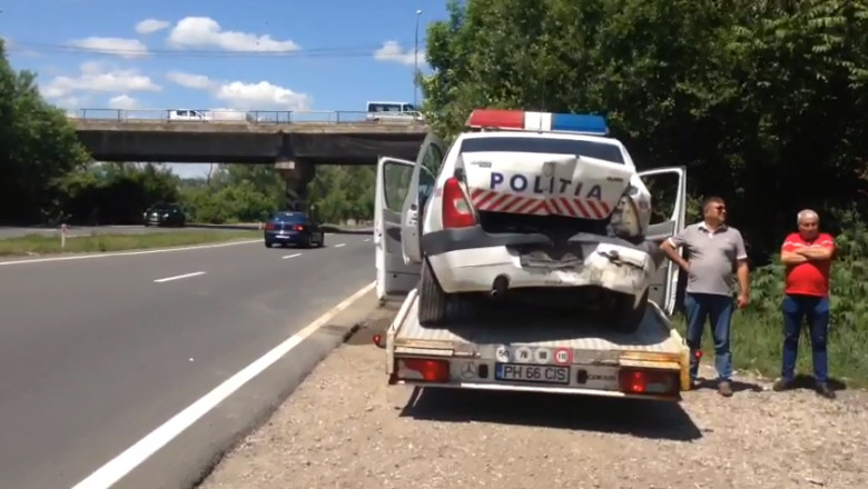 prahova masina politie lovita la o tentativa de suicid 2