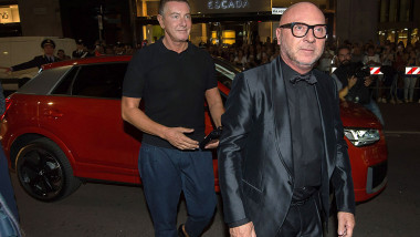 Domenico Dolce &amp; Stefano Gabbana Arrive To New Boutique Opening Event On Audi Q2