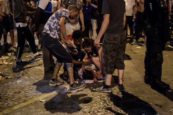 Fans Celebrate The Outcome Of The World Cup Final Between France And Croatia