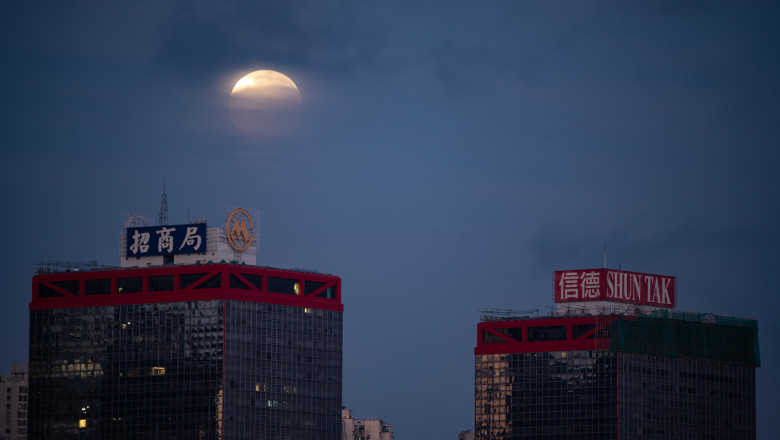 Total Lunar Eclipse Over Hong Kong