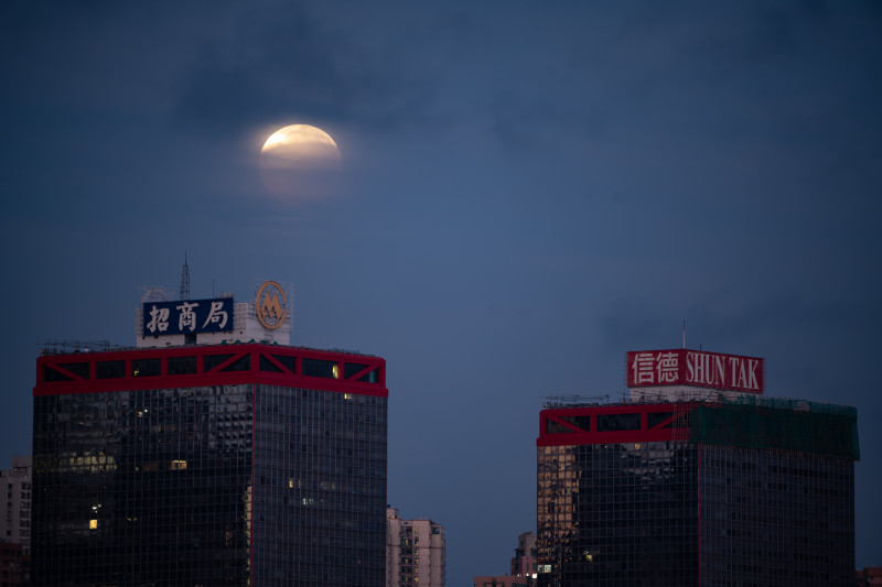 Total Lunar Eclipse Over Hong Kong