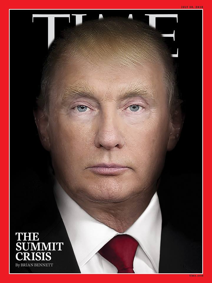 Coperta revistei Time: Trump si Putin, acelasi personaj