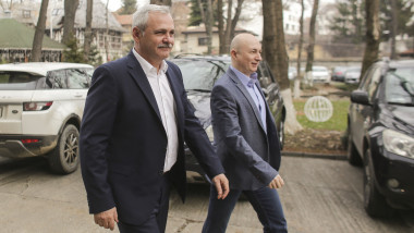 codrin stefanescu și liviu drangea înainte de o ședință a conducerii PSD