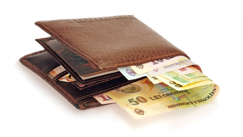 portofel cu bani lei bancnote_shutterstock_64300114