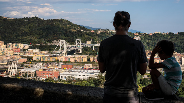 Aftermath Of The Morandi Bridge Collapse in Genoa