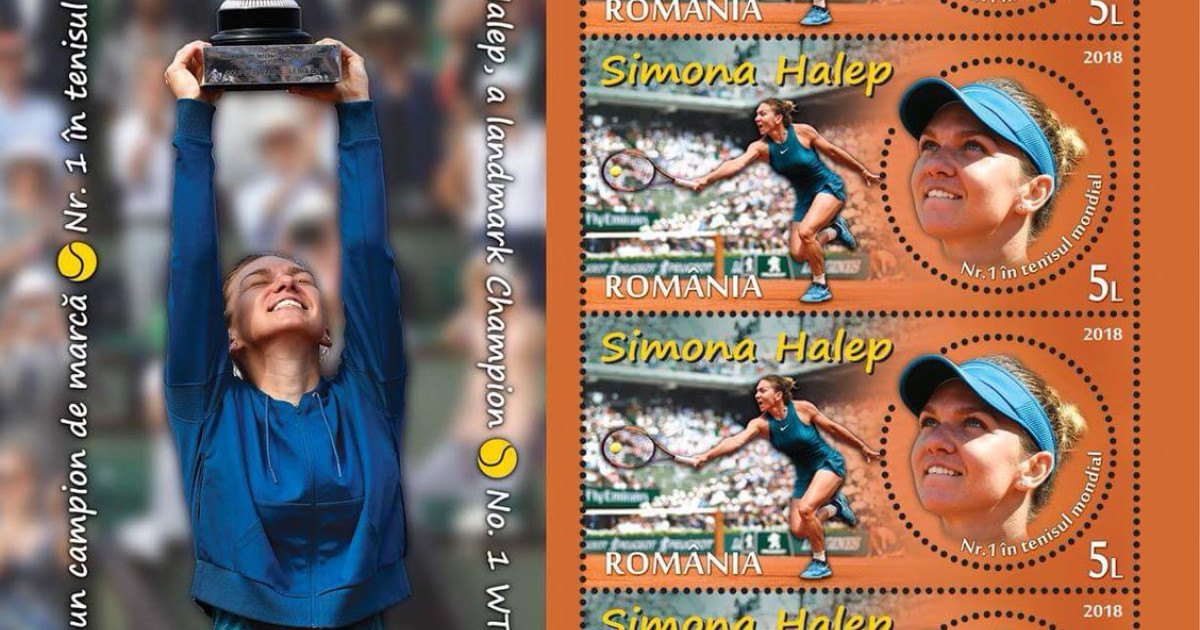 Timbre cu Simona Halep, lansate de Romfilatelia. Reacția ...