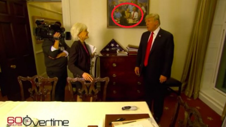 O captură video din emisiunea „60 Minutes” în care apare tabloul.
