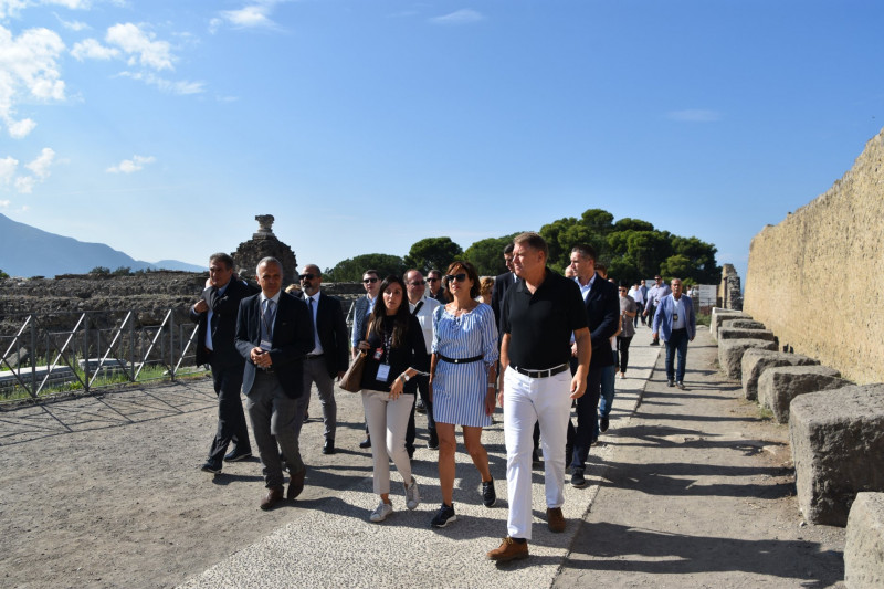 Klaus Iohannis si Carmen Iohannis in Pompei