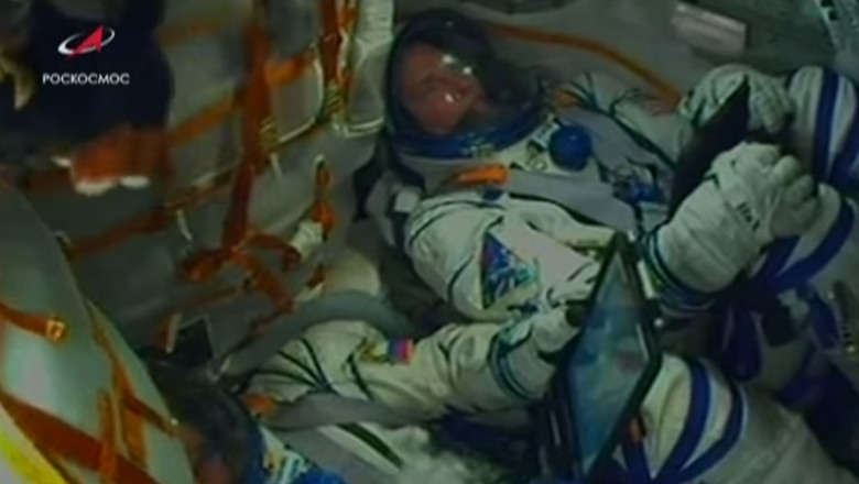 Astronautii din capsula Soyuz in timpul defectiunii la racheta