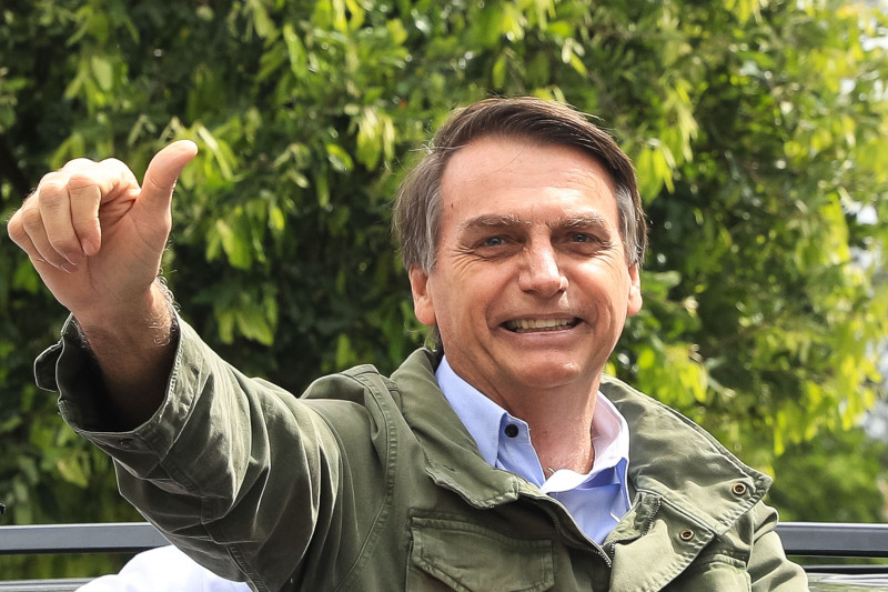 Brazilian Presidential Candidate Jair Bolsonaro Votes In Country's Election