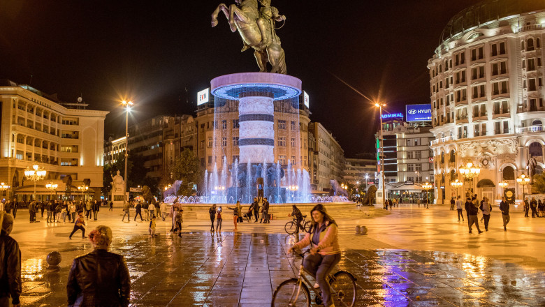 Imagine din Skopje, capitala Madedoniei de Nord
