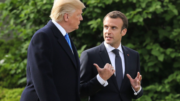 donald trump emmanuel macron getty