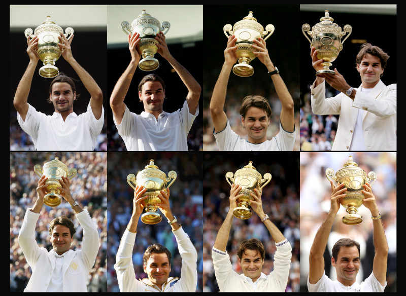 Roger Federer's Wimbledon Tennis Championships Wins