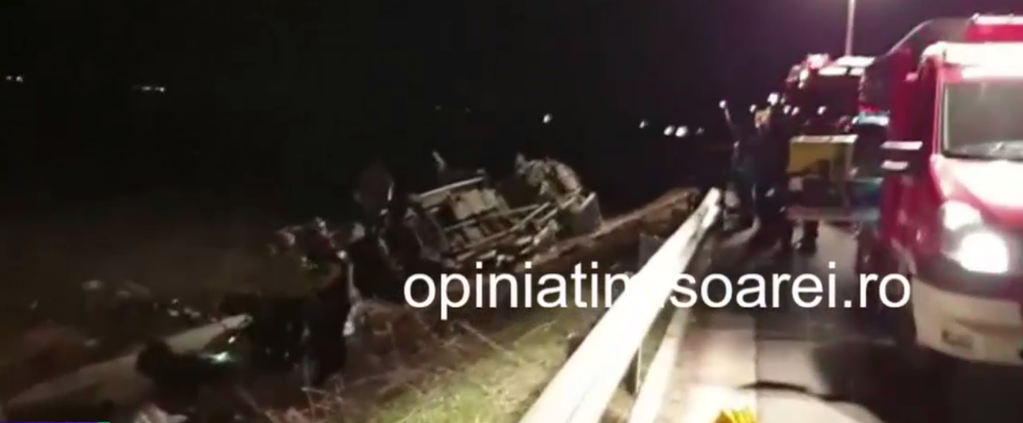 Accident rutier grav. Un barbat a murit in timp ce repara o pana, pe autostrada Timisoara-Lugoj
