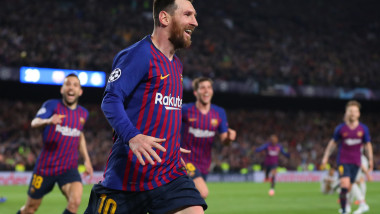 Lionel Messi bucurie inscriere gol barcelona