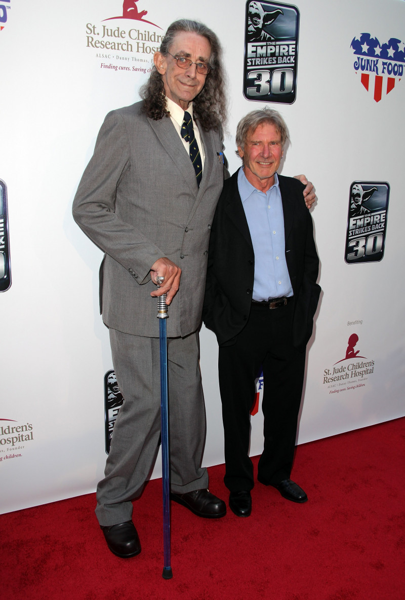 Peter Mayhew (Chewbacca in Razboiul Stelelor) si Harrison Ford, in 2010