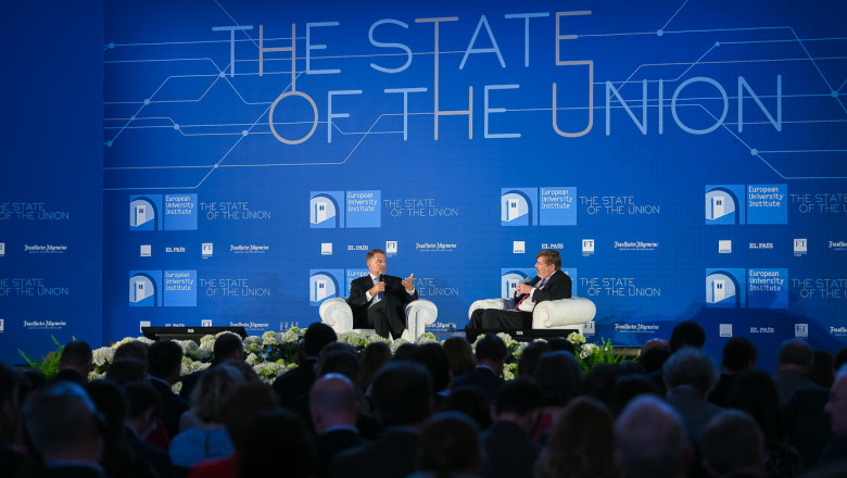 Klaus Iohannis la conferinta The State of Union de la Florența