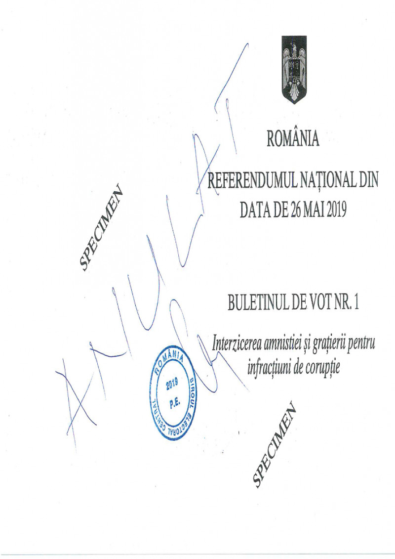 Referendumul pentru justiÈie din 26 mai. Cum aratÄ buletinele de vot