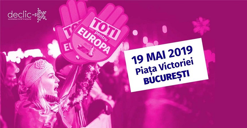 „Toti pentru Europa”. Mii de oameni in Piata Victoriei