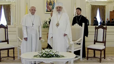 Papa Francisc și Patriarhul Daniel, la Palatul Patriarhiei