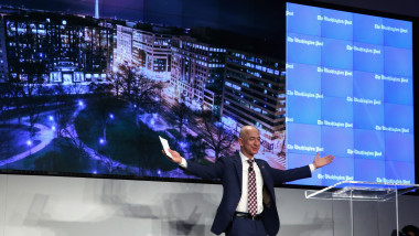 Jeff Bezos And John Kerry Attend Opening Ceremony For New Washington Post HQ
