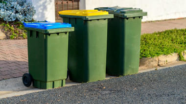 Kerbside bins ready for collection