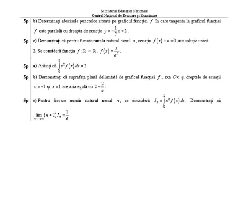 model subiect matematica