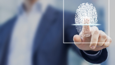 Fingerprint scan provides security access with biometrics identification