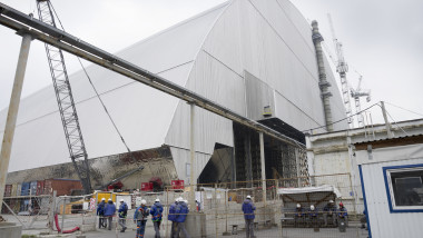 The new reactor shelter in Chernobyl nuclear power plant