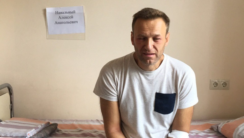 Aleksei Navalnîi la infirmerie, în 2019