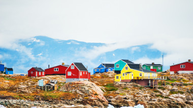 Colorful houses in Saqqaq village, Greenland